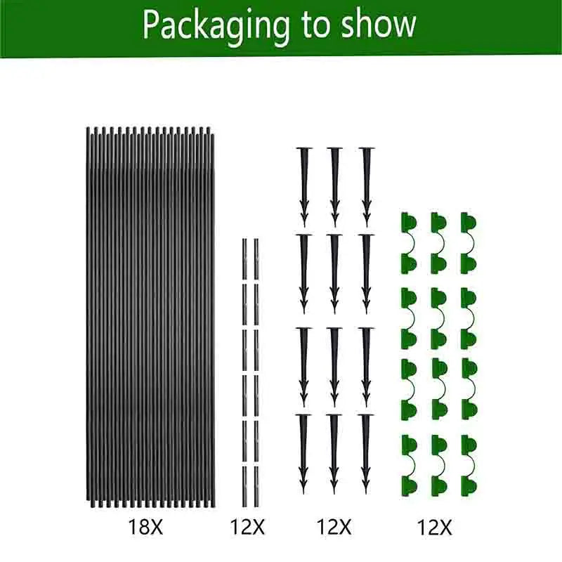 Norvo | Plantura FlexGrow Hagebue Sett laget av fiberglass | DIY Plante tunnel for hevede bed & kalde rammer | Rustfri & Gjenbrukbar | Inkludert koblinger