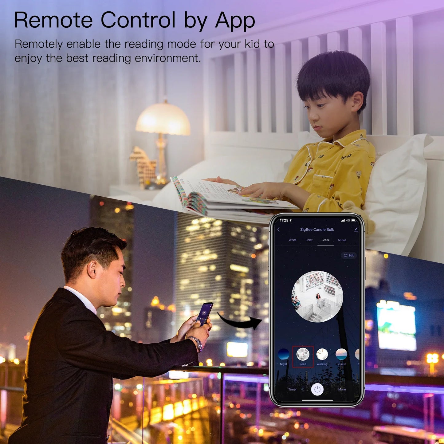 Tuya Zigbee LED Lyspære E14 - WiFi RGB Stearinlys Lampe Kontroll via SmartLife Google Alexa Apper