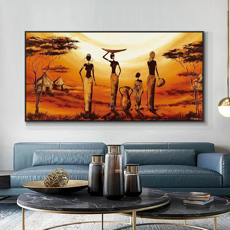 Norvo | Pluss Størrelser Abstrakt Afrikansk Kvinne Lerret Maling