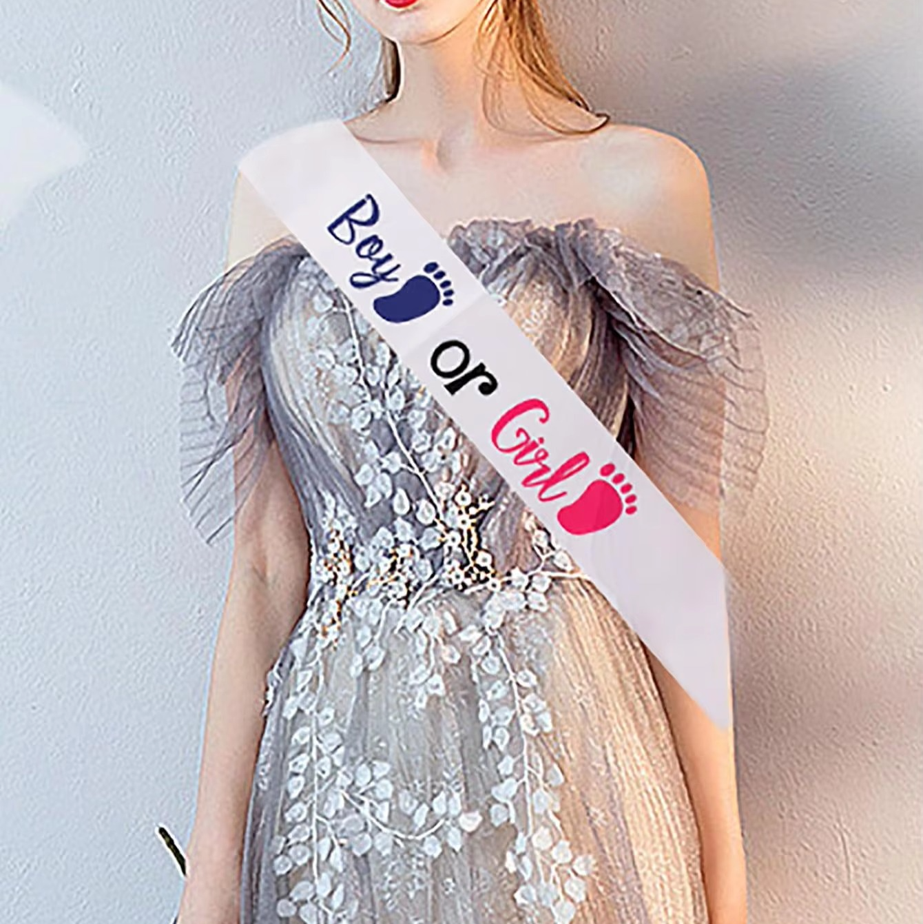 Norvo | Deluxe Kjønn Avsløring Skulder Sash for Mamma & Pappa