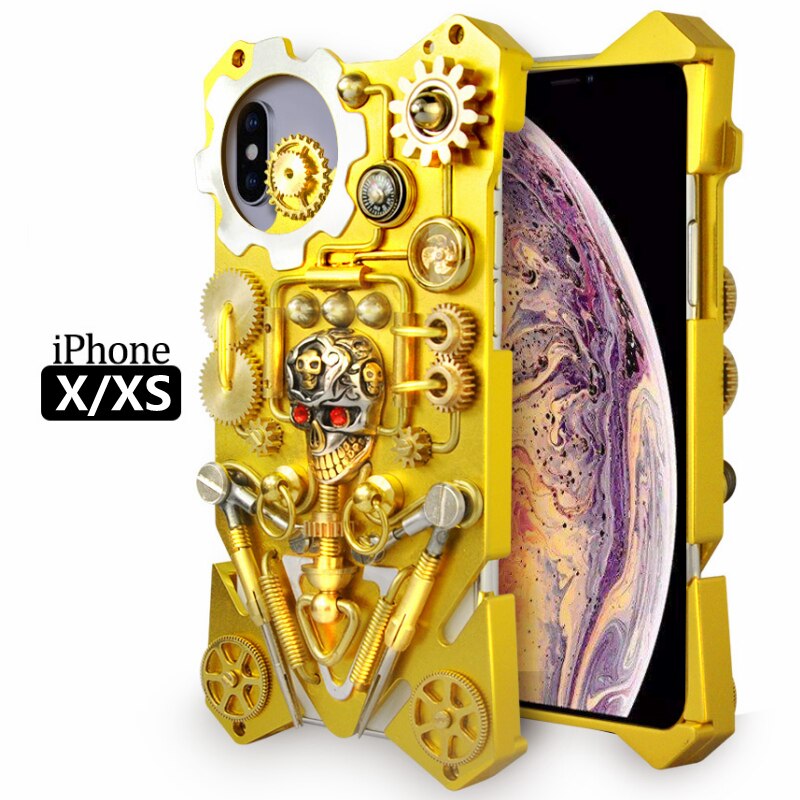 Norvo | Mekanisk Hodeskalle Cyberpunk Stil iPhone Deksel