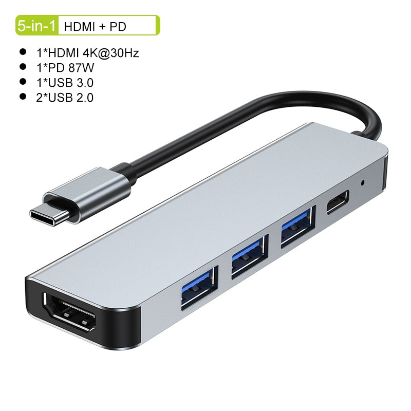Norvo | Thunderbolt 3 USB-C Hub med HDMI, PD, SD/TF for MacBook Air M1 og iPad Pro