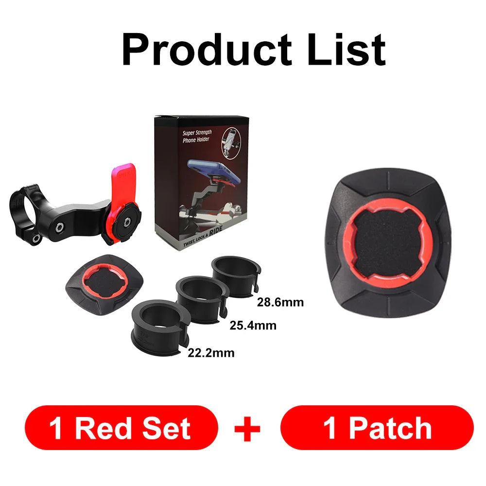 Norvo | RIDELOCK Pro Mount | Støtsikker Telefonholder for Sykkel & Motorsykkel | 360° Rotasjonsbar | For 4.7–7.2" Smarttelefoner