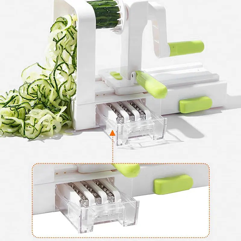 Norvo | SpiraChef Grønnsak Spiralizer | 5-i-1 Spiralizer & Skjærer | Med Sugfot & Sammenleggbart Design | For Zoodles, Grønnsaker & Frukt