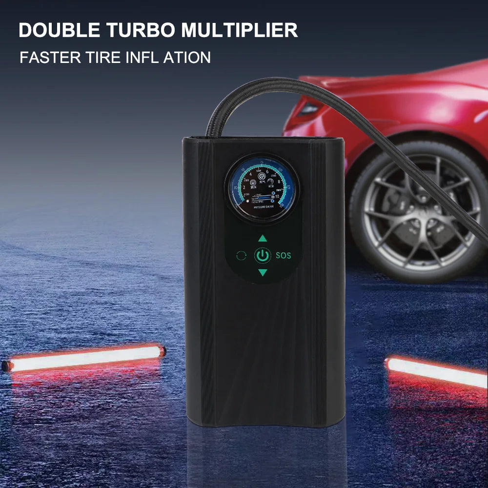 Norvo | Dekkpumpe AutoAirX Pro | Bærbar Kompressor 12V | Metallsylinder | For Bil, Motorsykkel, Sykkel & Ball