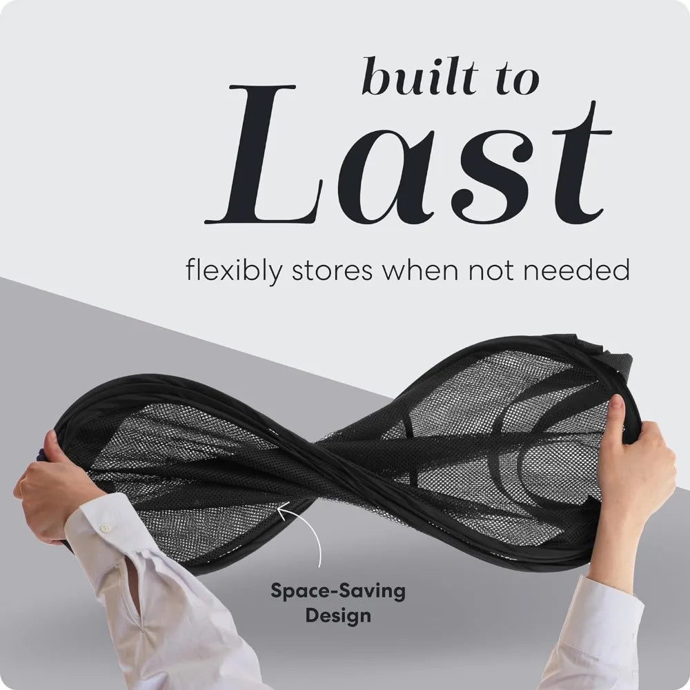 Norvo | LuftWäsche Vaskekurv Stor | Sammenleggbar & Pustende | Med Lommepocket & Bærehåndtak | For Hjem & Reise