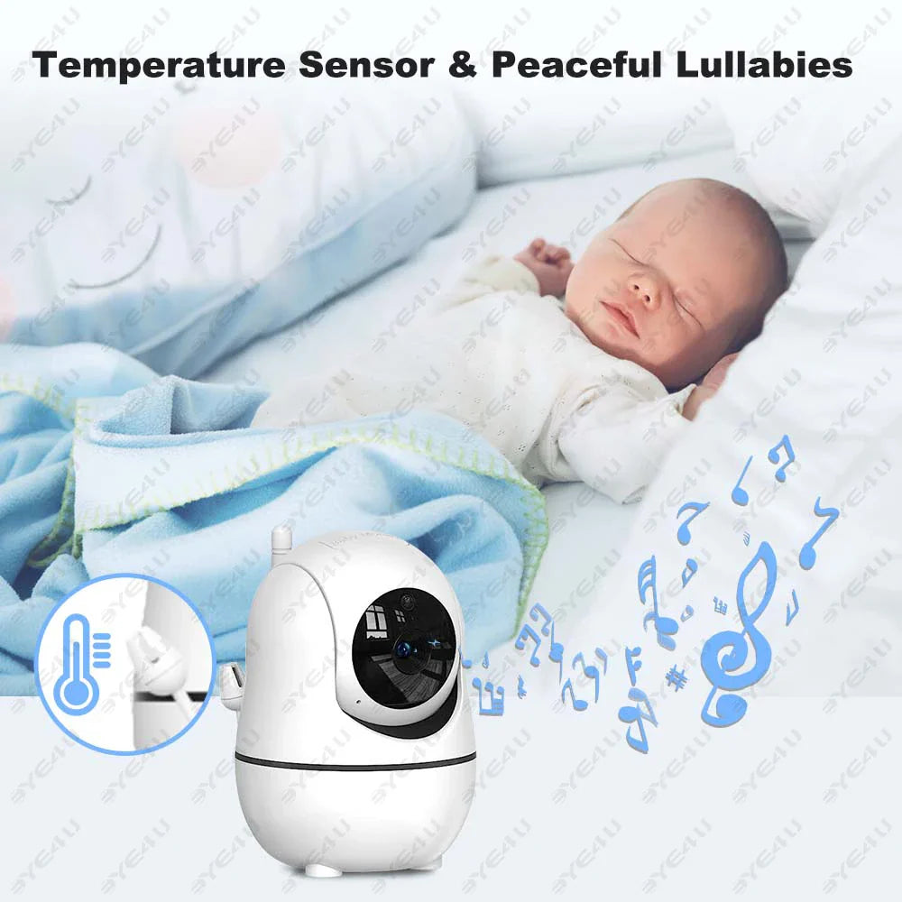 Norvo | 5-tommers HD video baby monitor med kamera, PTZ zoom og nattsyn