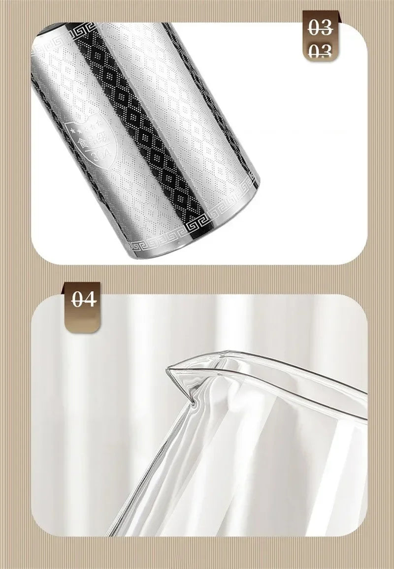 Norvo | 450ml-950ml Varmeresistente Glass Tekanne – Rustfritt Stål Te-sil, Blomstekanne for Kung Fu Te-servise, Puer- og Oolong-te