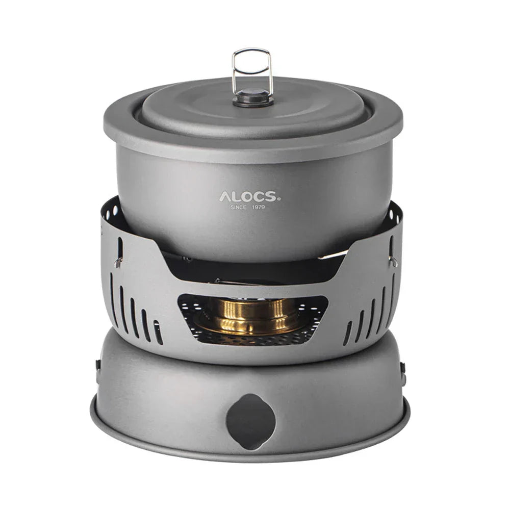 Norvo | Bærbart utendørs kokekarsett – Lettvekt campingkokkeutstyr med vindskjerm