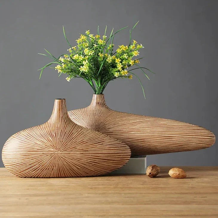 Norvo | ClayAura Sahara Skulpturert Vase | Håndlaget | Moderne Dekor for Hjem | Elegant Design