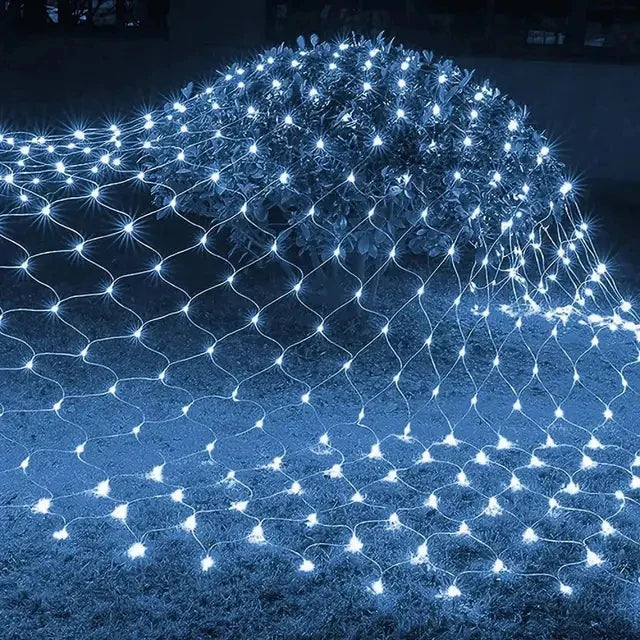 Vanntett LED Nett Fe Christmas Lyskilder - 8 Moduser eller Solcelledrevet, Ideell for Jul og Høytidsdekorasjoner