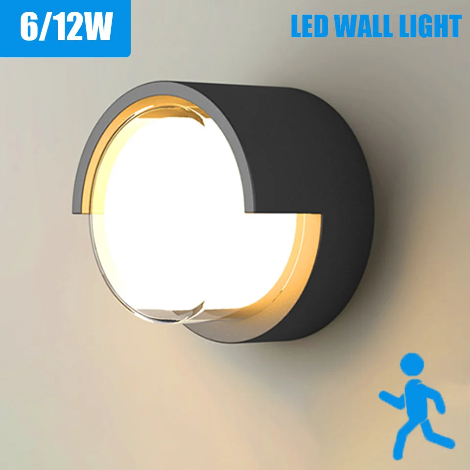 Norvo | LED Vegglampe LumoGuard | Med Radar Bevegelsessensor | 6W/12W | Varm & Kald Hvit | IP66 Vanntett