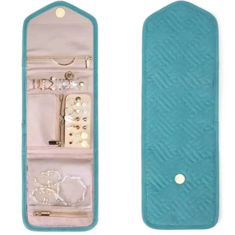 Norvo | Smykkepose Velmora Roll | Sammenleggbar & Plassbesparende | For Reise & Hjem | Fløyelsutseende i 3 farger