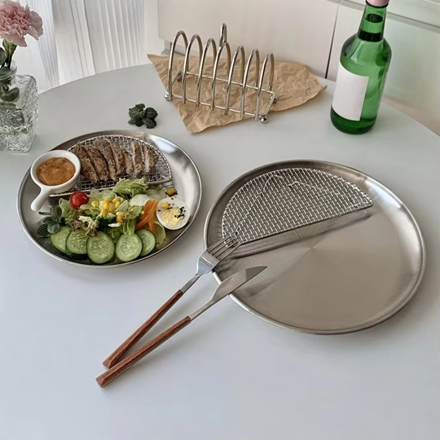 Norvo | Rustfritt Stål Rund Grillserveringsfat