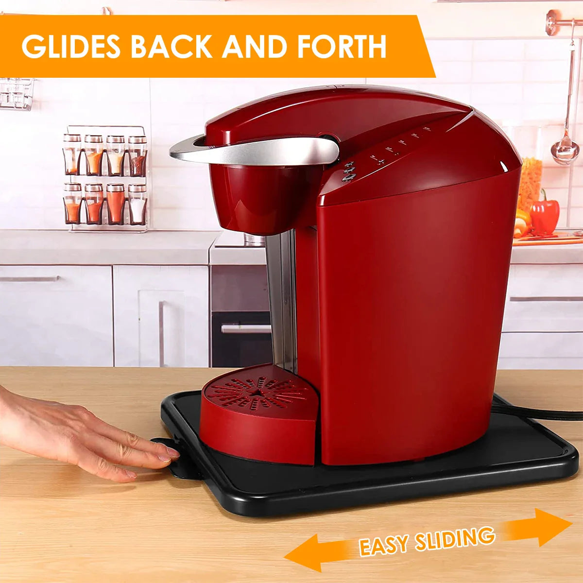 Norvo | Rollova Kjøkkenapparater Glidende Brett | Med Hjul & Antiskli Overflate | Lastkapasitet opptil 10 kg | 41 x 30 x 2 cm