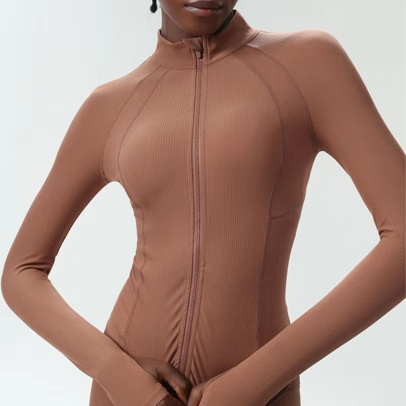 Norvo | Kvinne Slim Fit Løpejakke med Full Glidelås Langermet Lett Sportstopp