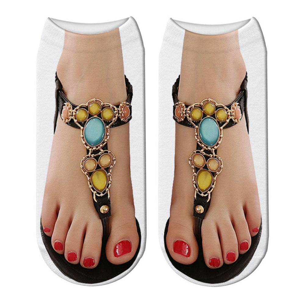 Norvo | 3D Trykt Morsomme Kreative Ankelsokker