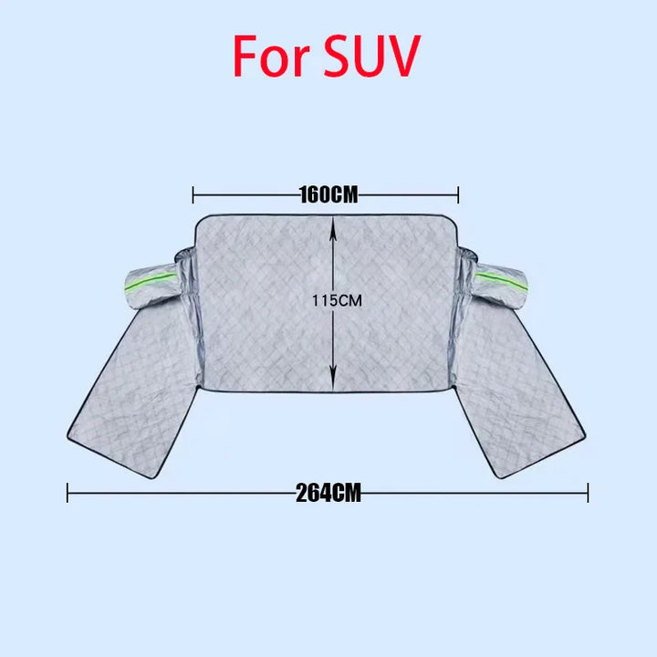 Norvo | FrostGuard Ultra | Ekstra Stor Bilvindusbeskyttelse | 3-vindusdesign | Beskyttelse Mot Snø, Is, Sol & Støv | Vindbestandig & Rask Installasjon
