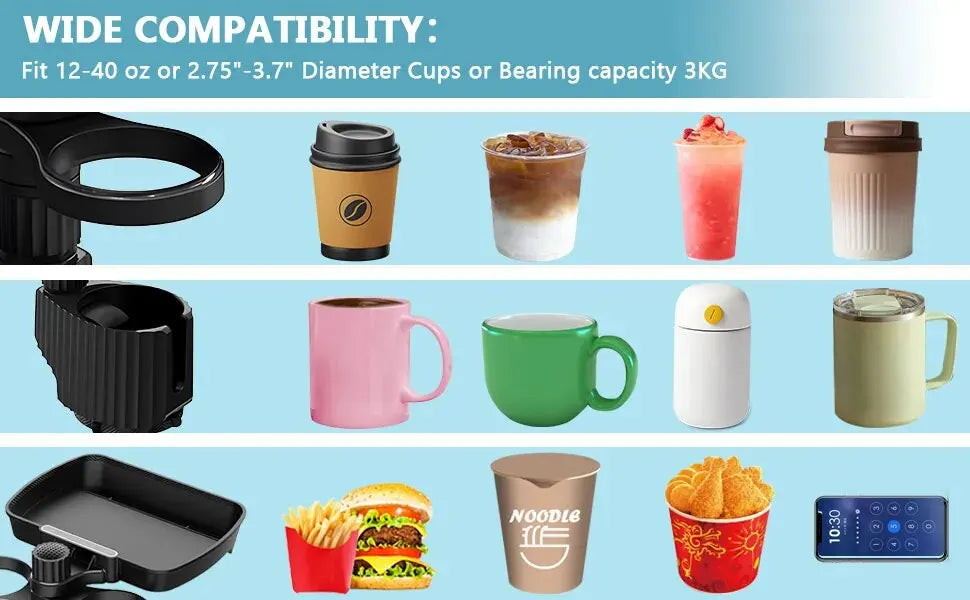 Norvo | Bil koppholder med avtakbar brett