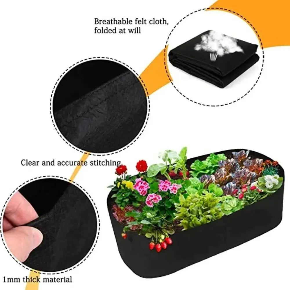 Norvo | Florabrix Plantepose | Rektangulær plantepose laget av ikke-vevet stoff | Med håndtak og drenering | For grønnsaker, blomster og urter