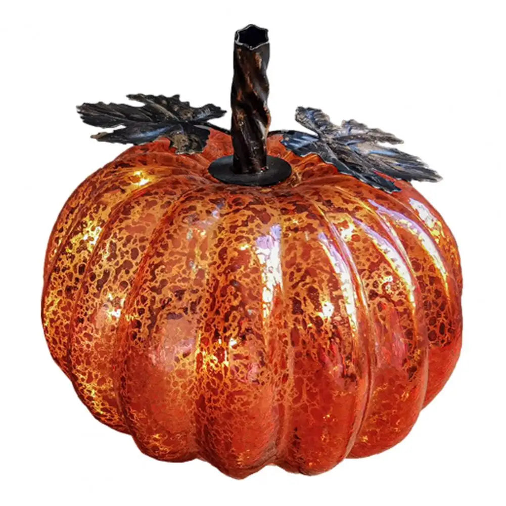 Norvo | Aurelia Glow Glass Pumpkin Decoration | Starry Sky Design | LED- og timerfunksjon | Høst & Halloween