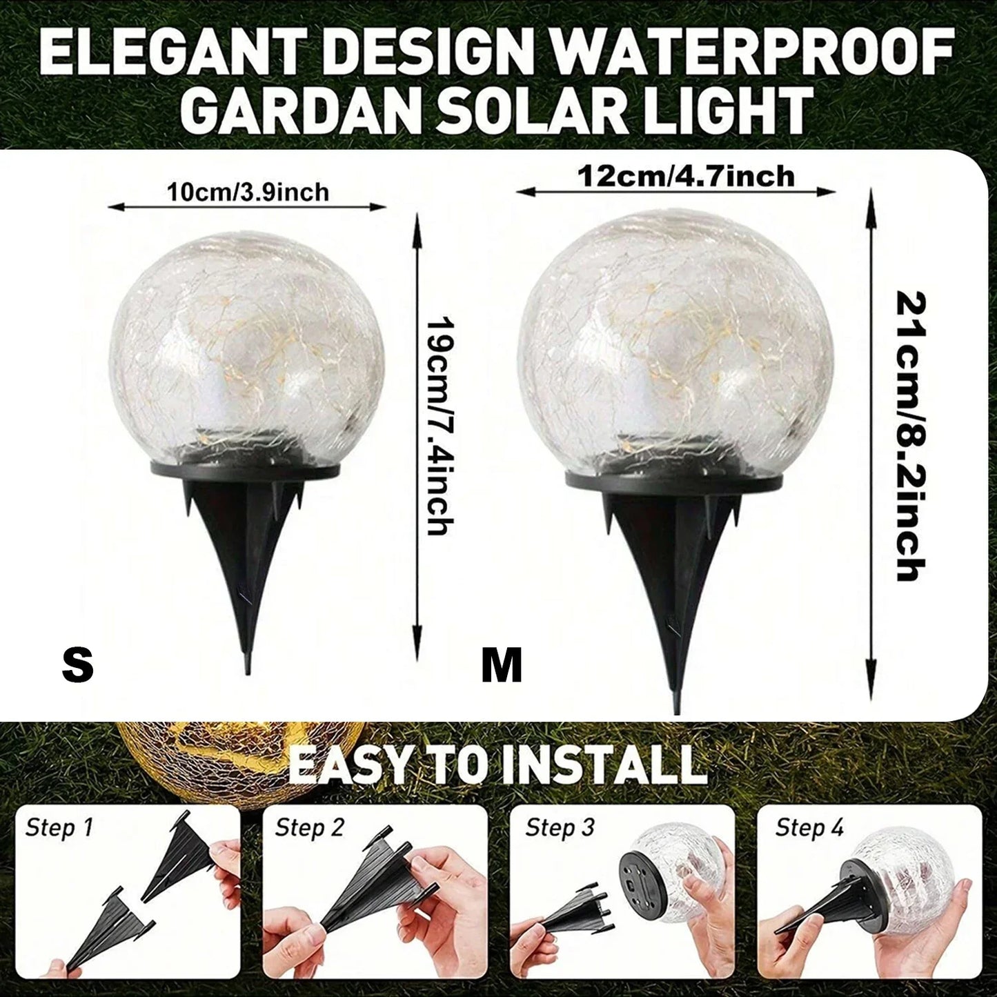 Norvo | Solcelledrevet Glasskule Magisk Hagelys