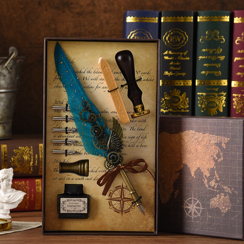 Norvo | Phoenix Feather Mechanisk Kalligrafi Penn Sett