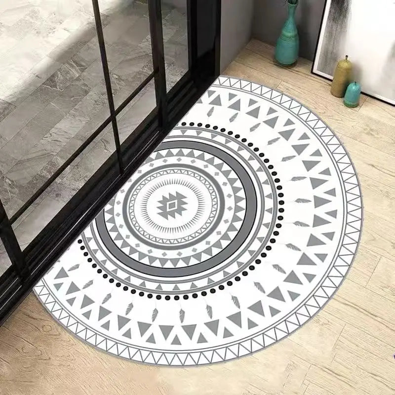 Norvo | AquaSoft Super Absorbent Badmatte – Rutsjebeskyttet Halvsirkel Badmatte for Maksimal Komfort