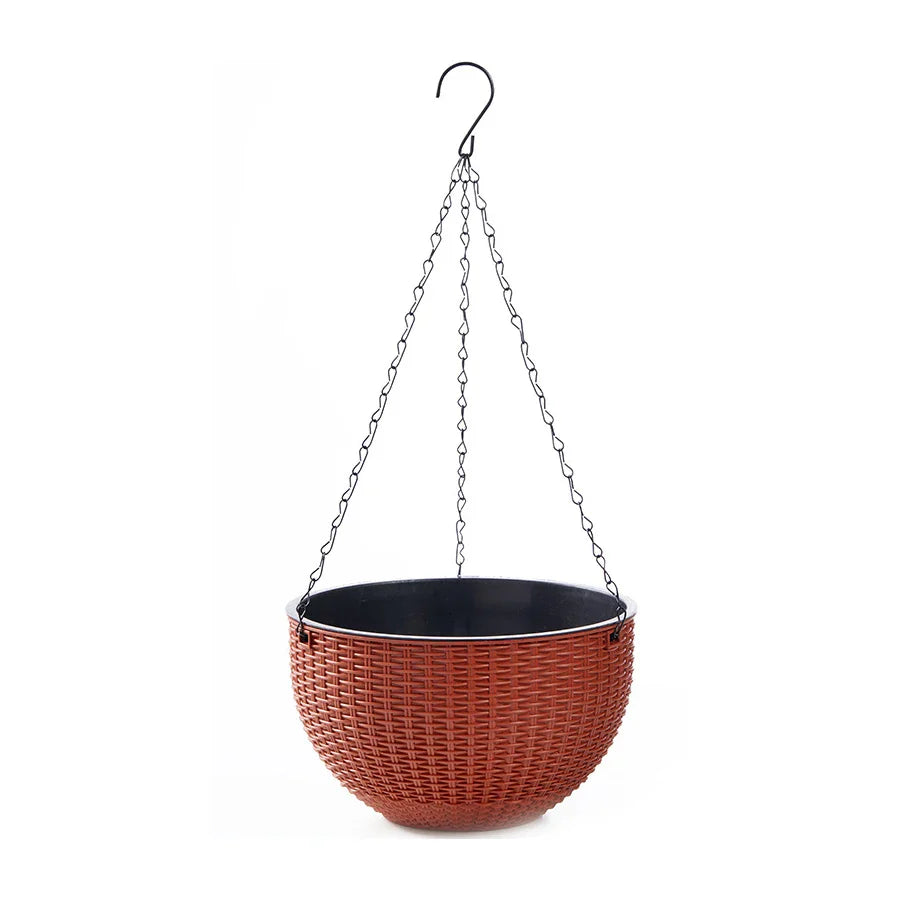 Norvo | Rattania Bloom Hengepotte | Europeisk Stil | Honningkake Mønster & Rattan Utseende | For Hage, Balkong & Innendørs