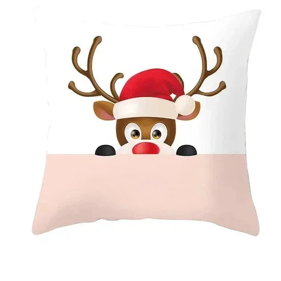 Juleputetrekk Sett – Elegant Juledekorasjon for Sofa og Stue, Festlige Putetrekk 45x45 cm, Høy- Kvalitets Bomull