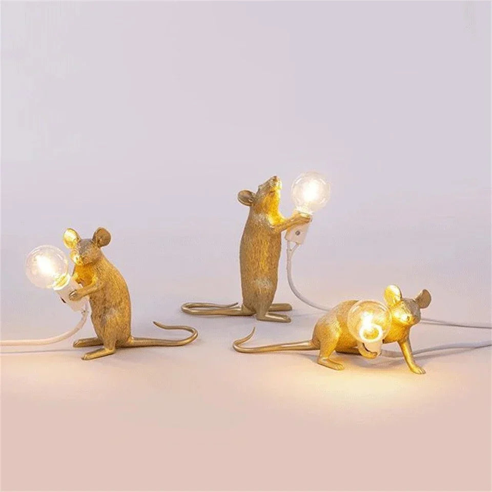 Norvo | Moderne LED Dyre Bordlamper: Har resin, Katt, og Ekorn Nattlys