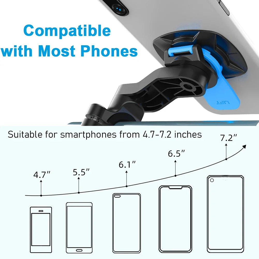 Norvo | RIDELOCK Pro Mount | Støtsikker Telefonholder for Sykkel & Motorsykkel | 360° Rotasjonsbar | For 4.7–7.2" Smarttelefoner