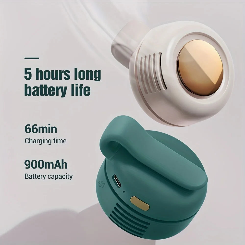 Norvo | CLIPBREEZE Mini-vifte uten rotorblader | Stille og bærbar | Med klips, 360° roterbar | USB-C oppladbar | For barn, reise og hverdagsbruk