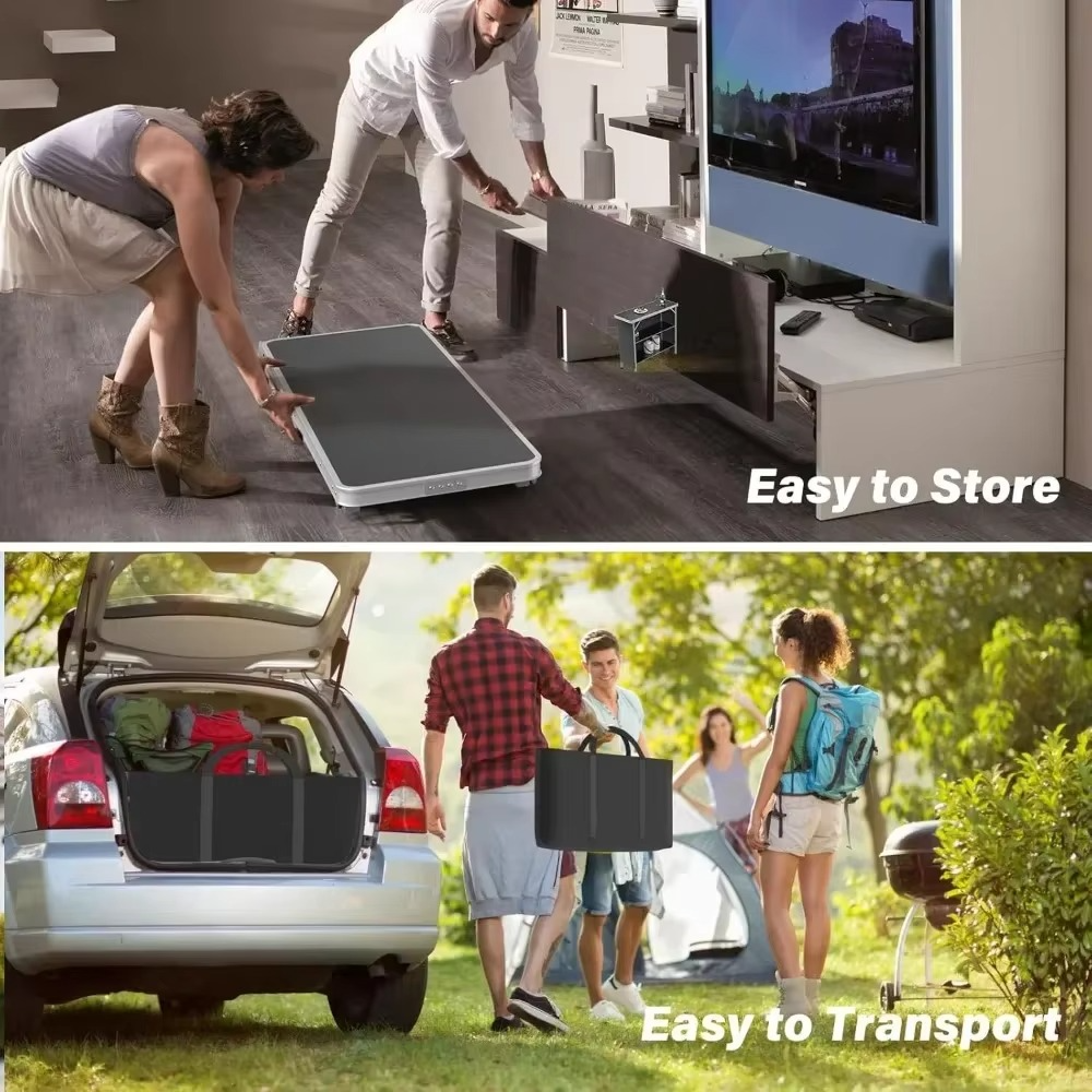 Norvo | Bærbart 3-nivå sammenleggbart barbord med svart skjørt for arrangementer og innendørs bruk