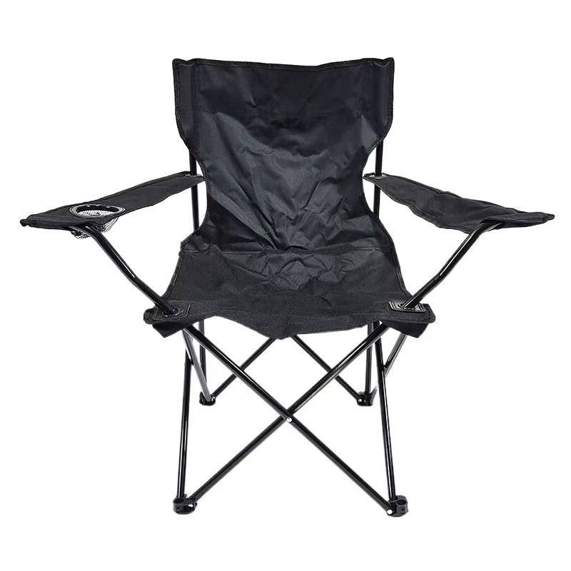 Norvo | Bærbar sammenleggbart utendørs stol med armlene, ryggstøtte og koppholder