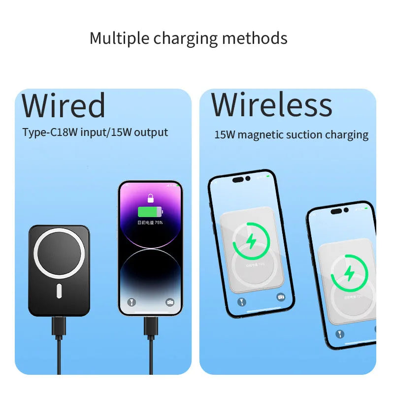 Norvo | Magnetisk Trådløs Power Bank med Stativ
