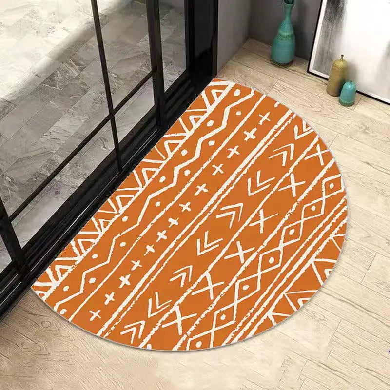 Norvo | AquaSoft Super Absorbent Badmatte – Rutsjebeskyttet Halvsirkel Badmatte for Maksimal Komfort