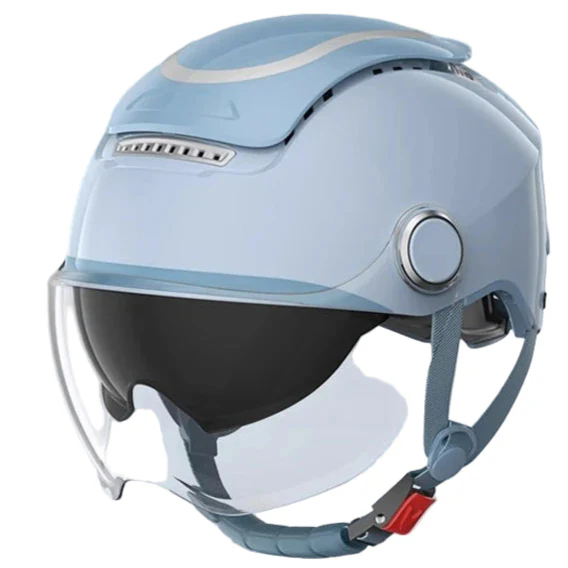 Norvo | Åpen ansikts motorsykkelhjelm med doble linser og pustende sommerdesign – RiderMax