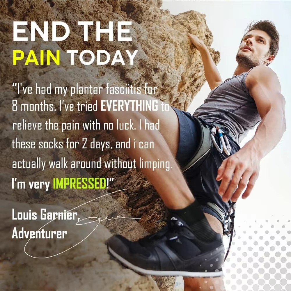 Norvo | Plantar Fasciitis Natt Kompresjonssokker med Hæl- og Bue Støtte