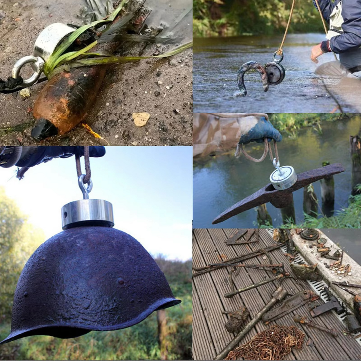 Norvo | Dual Strength Fishing Magnet Kit - N52 Neodymium 80/120KG Kraft med 10m Tau