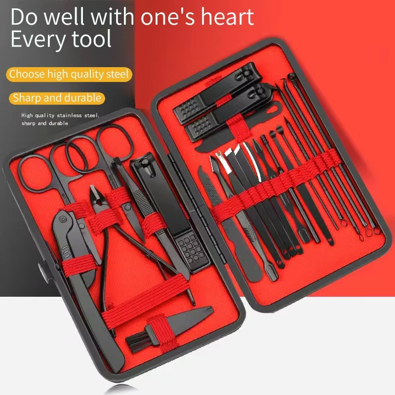 Norvo | 16-delt manicure- og pedikyrsett i rustfritt stål