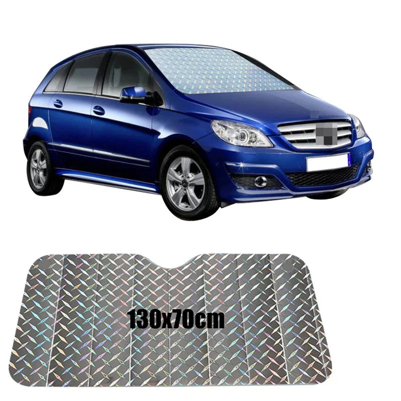 Norvo | SOLVEX Auto Solskjerm | UV-beskyttelse & Varmebeskyttelse for Front- og Bakvinduer | Reflekterende Aluminiumfolie | Universelt Kompatibel