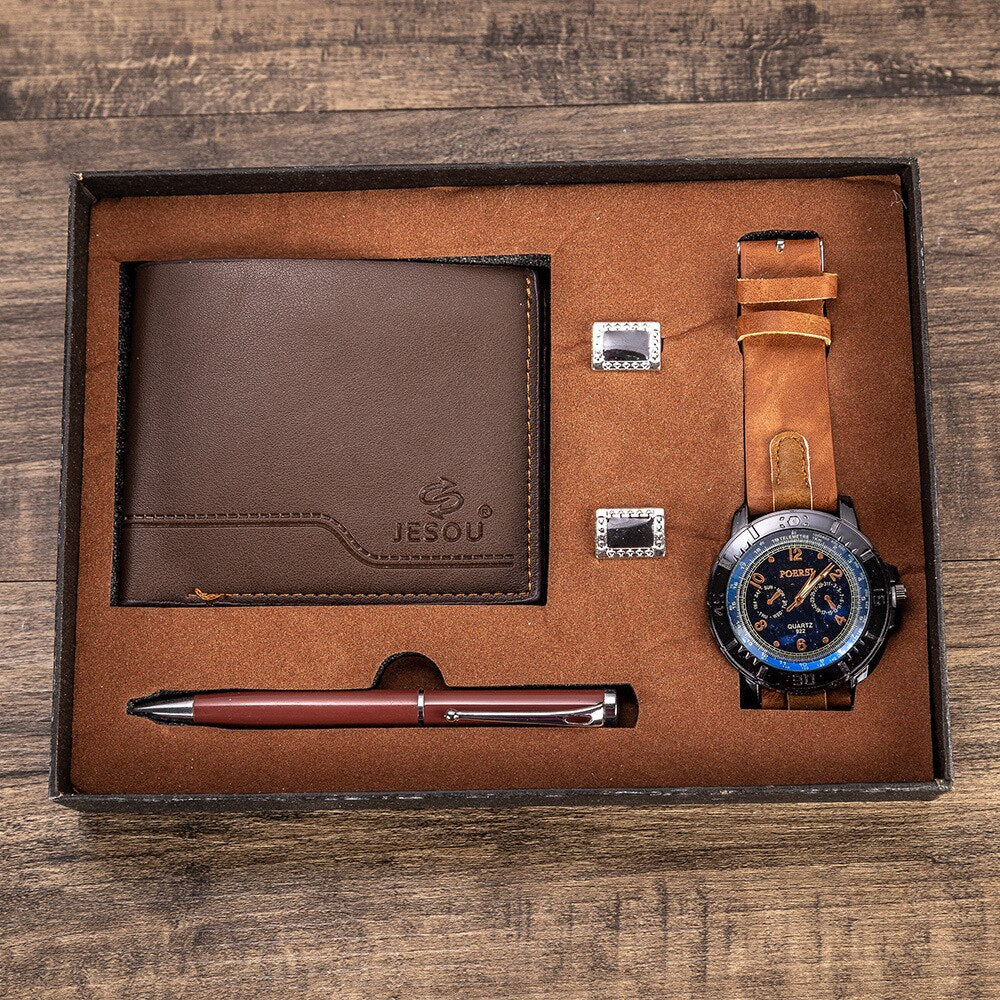 Norvo | 4Pcs Luksus Menn Business Klokke Gave Sett