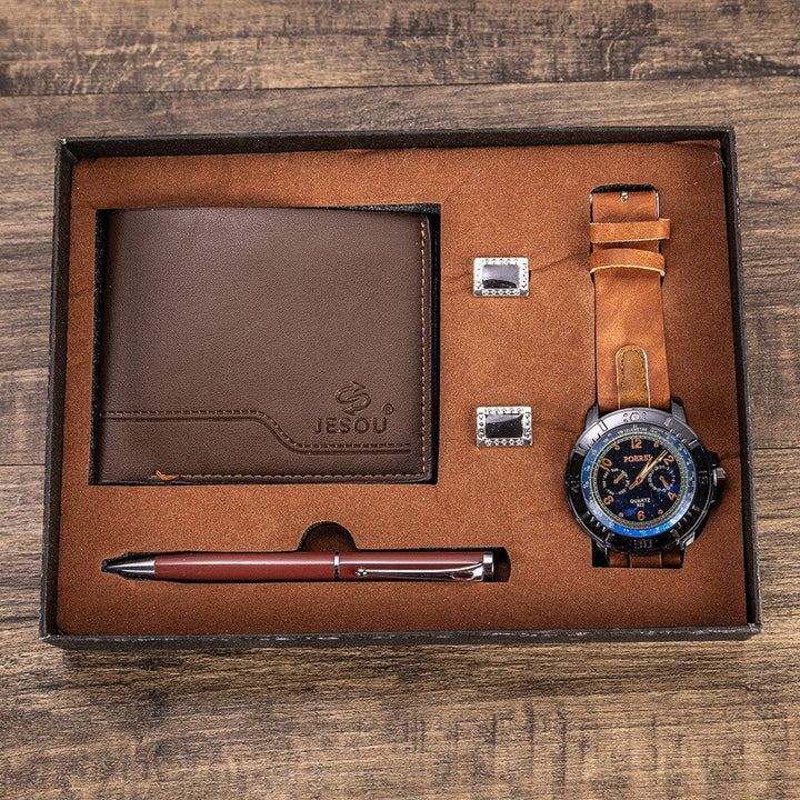 Norvo | 4Pcs Luksus Menn Business Klokke Gave Sett