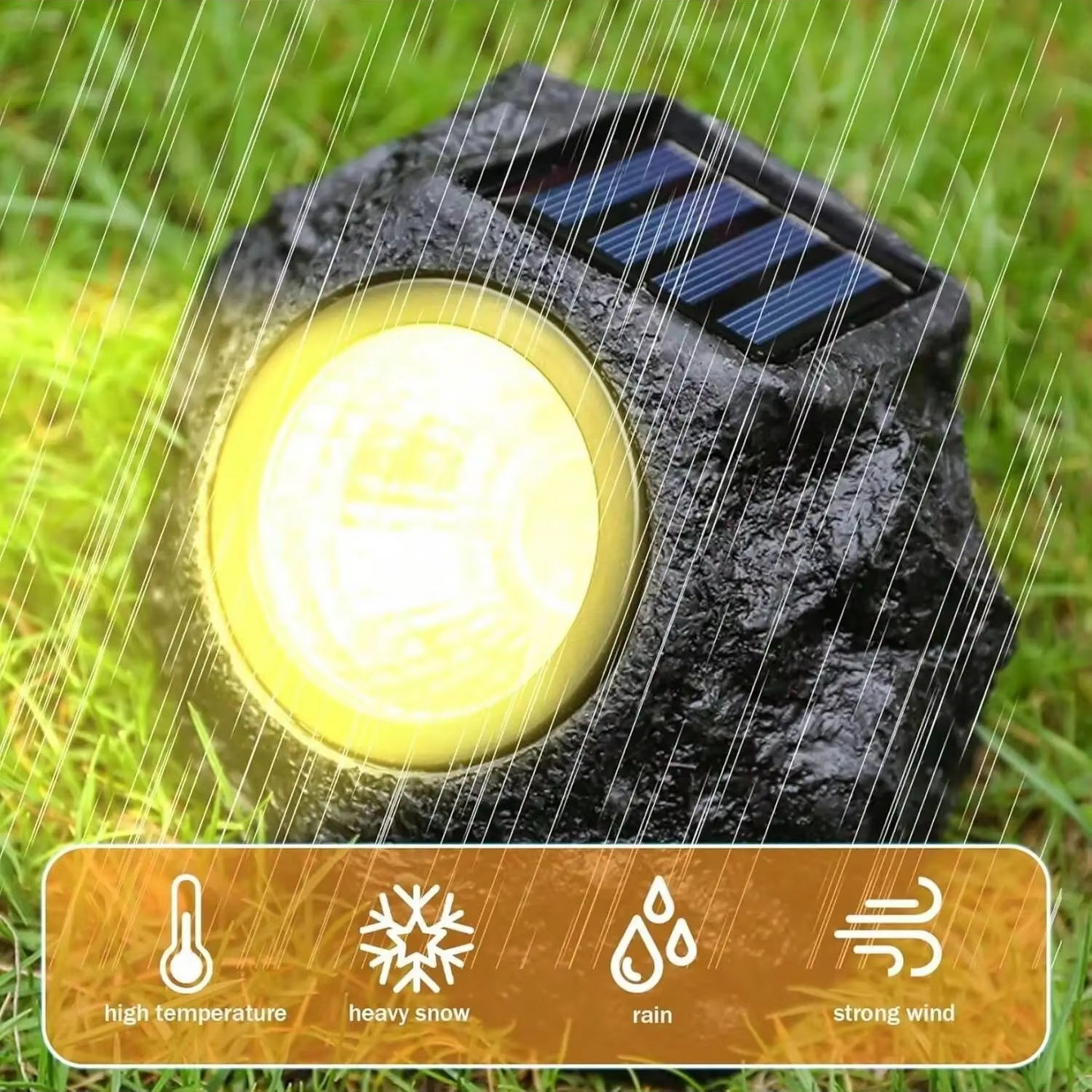 Norvo | Solar-Powered LED Stone Spotlight for Outdoor Landscaping