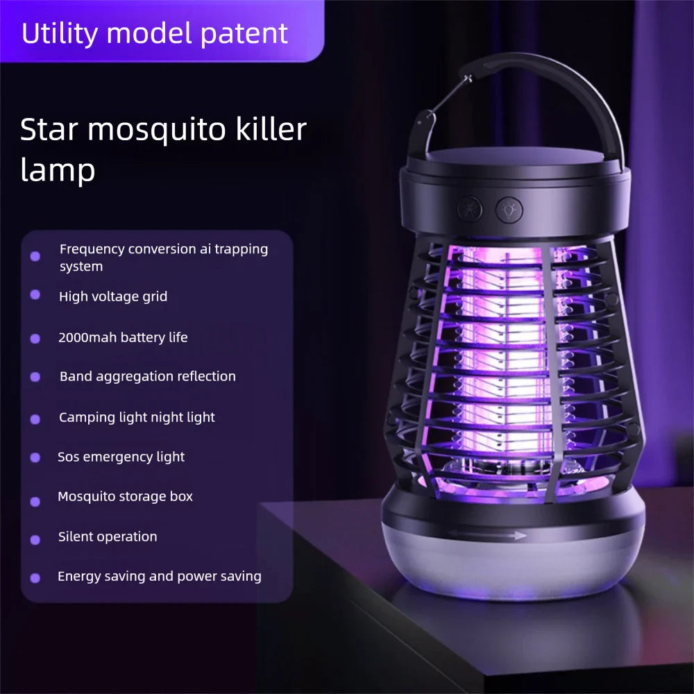 Norvo | Myggjager lampe Lumava Pro | 4-i-1 Campinglys med insektdreper & SOS-funksjon | Oppladbar med USB-C & 2000 mAh batteri