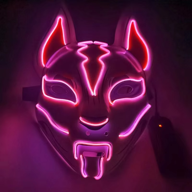 Norvo | Luminous LED Full Face Fox Maske for Halloween & Cosplay