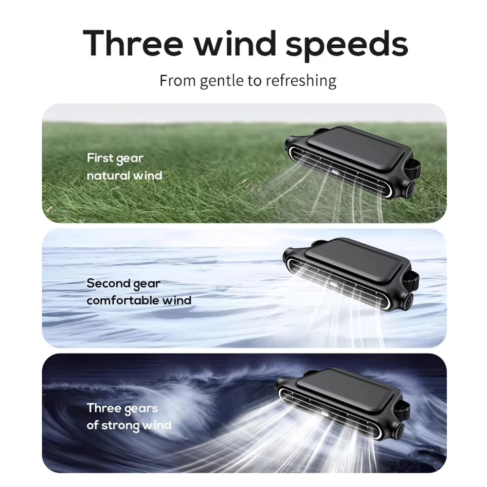 Norvo | Bil hodepute kjølevifte 3 hastigheter justerbar elektrisk bilsete vifte 5V/2A bil bakrests vifte bilinteriørtilbehør