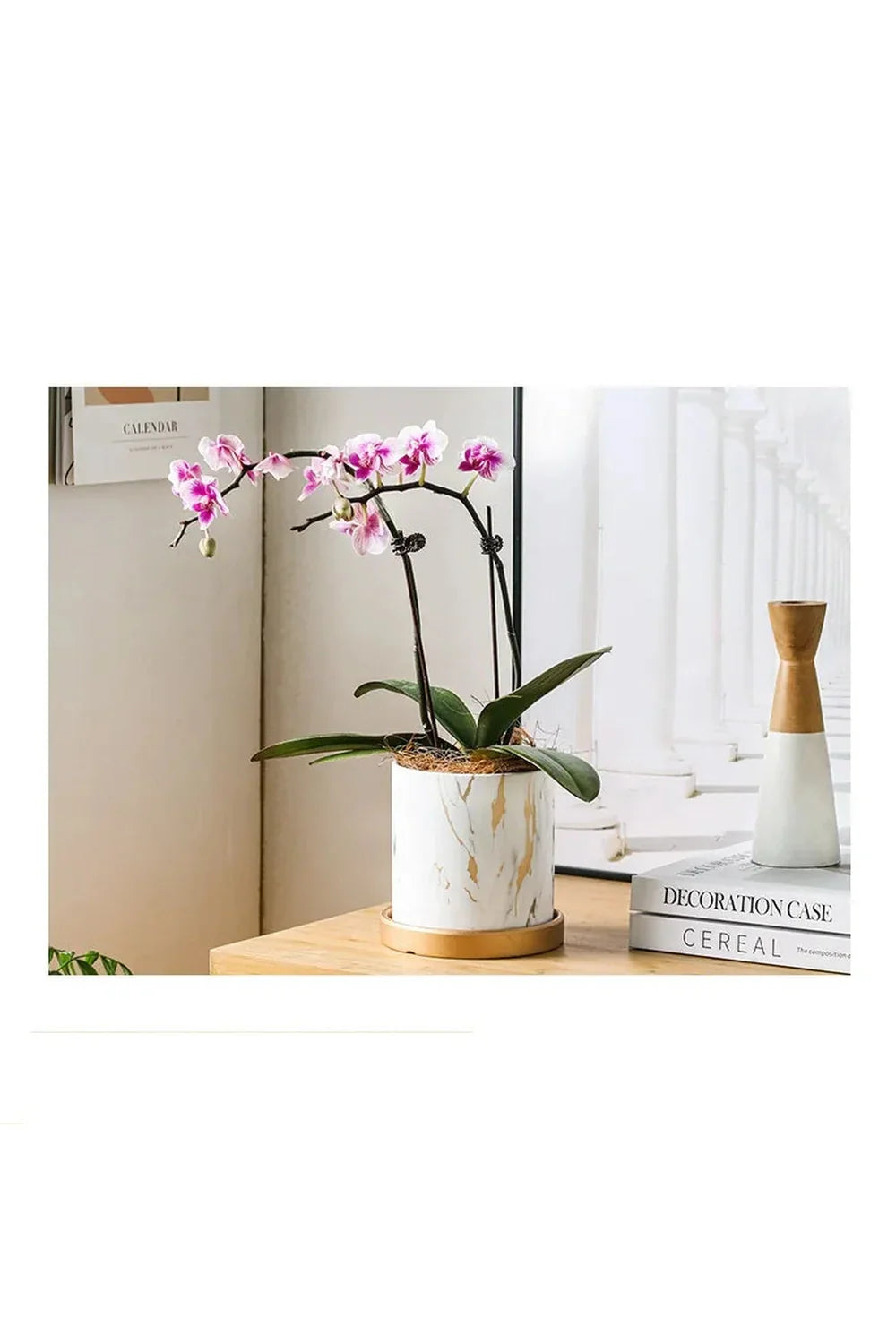 Norvo | Marmor Gullblad Plantepotte Sett