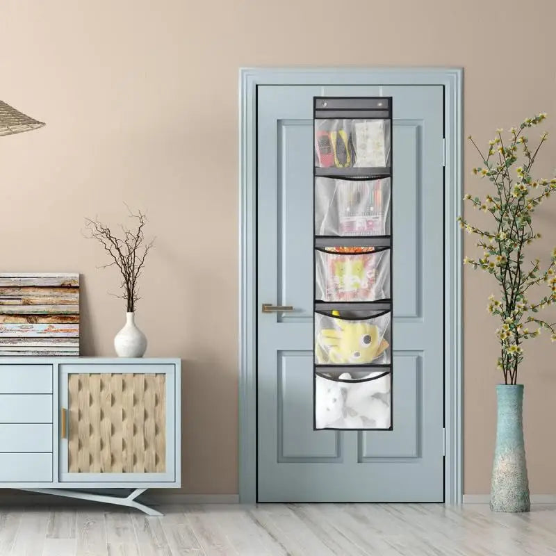 Norvo | Dørhängende Organisator Storiva PocketMax | Med 5 Store Rom | Hengende Hylle for Dør & Skap | Grå | Plassbesparende Oppbevaring